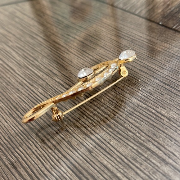 Vintage Treble Clef Rhinestone Pin, Gokd-tone - Picture 5 of 12